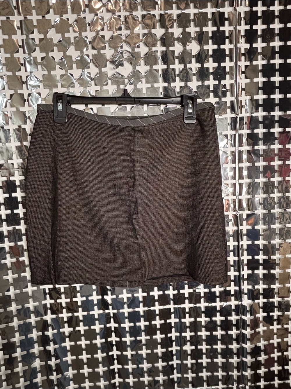 Nicole Miller Dark Brown Textured Mini Skirt